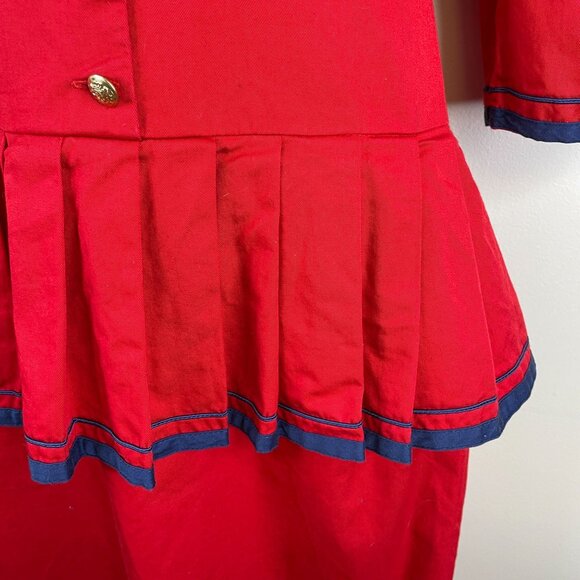 Vintage Sailor PinUp Dress 10 Petite Nautical Peplum Theater Costume Cosplay - Picture 8 of 12